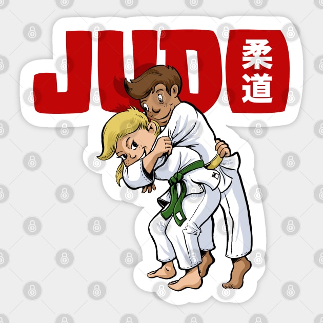 Judo Kids Sticker by Black Tee Inc